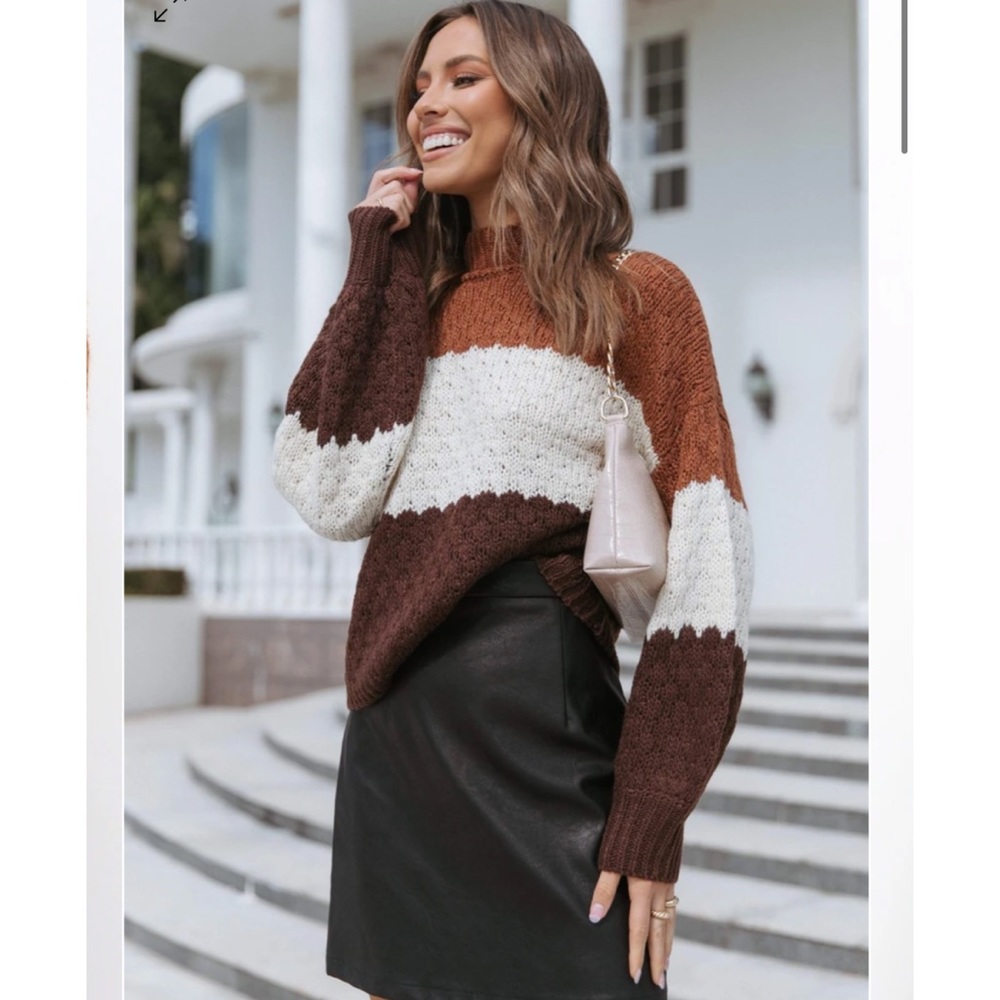 Cozy Colorblock Turtleneck Sweater – Petal & Pup Barbarian Knit Size 4 S/M